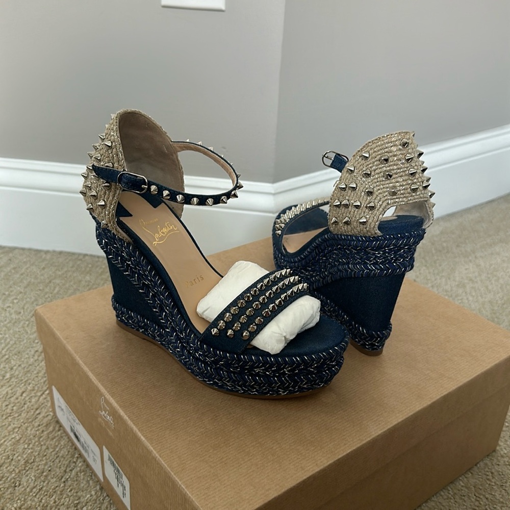 Only worn once Christian Louboutin wedge